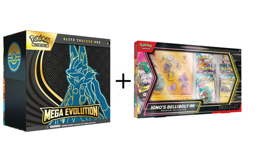 Combo Pokémon TCG: Mega Evolution - Elite Trainer Box Lucario + Iono & Bellibolt