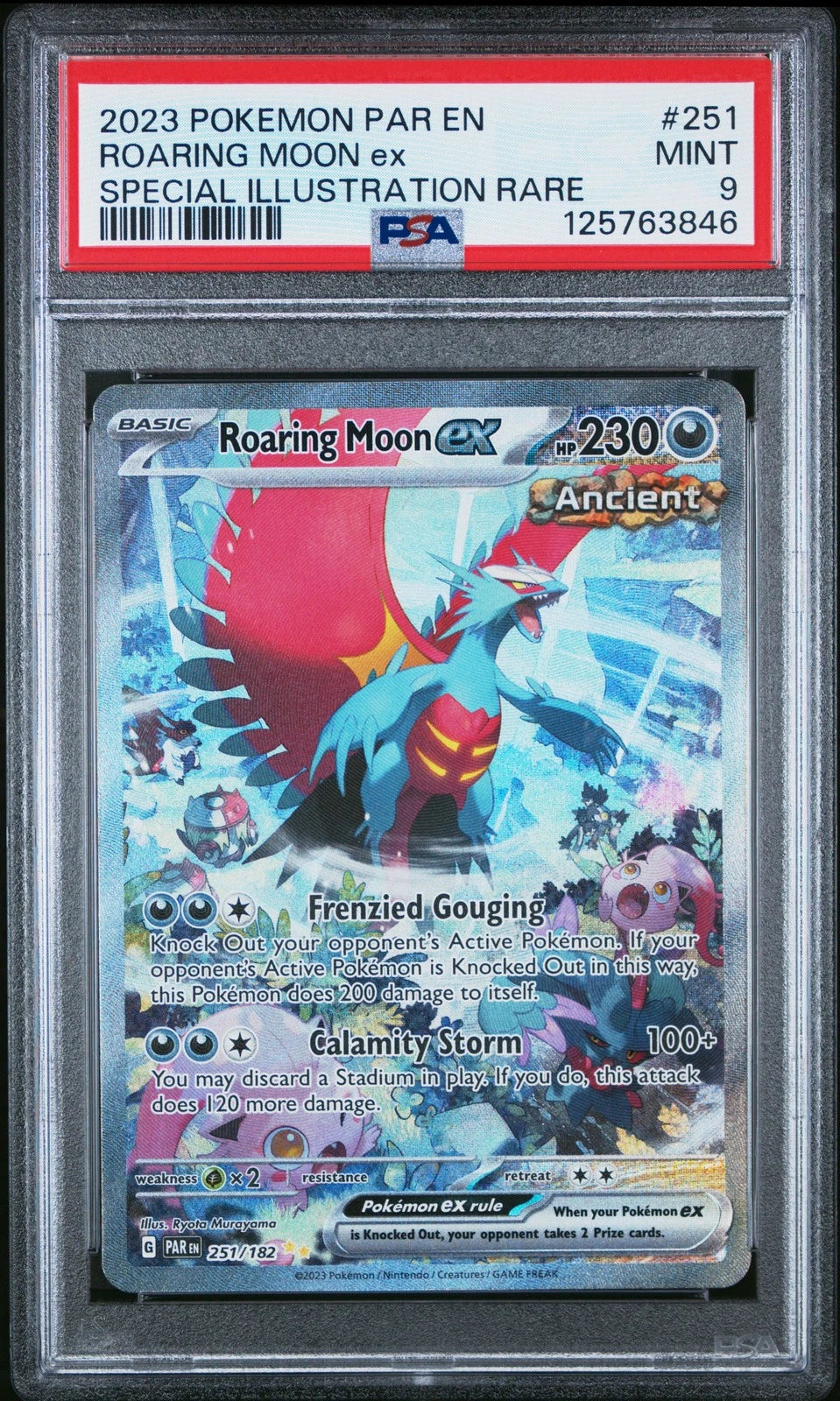 PSA 9 Luna Ruggente ex #251 Pokemon Paradosso Temporale
